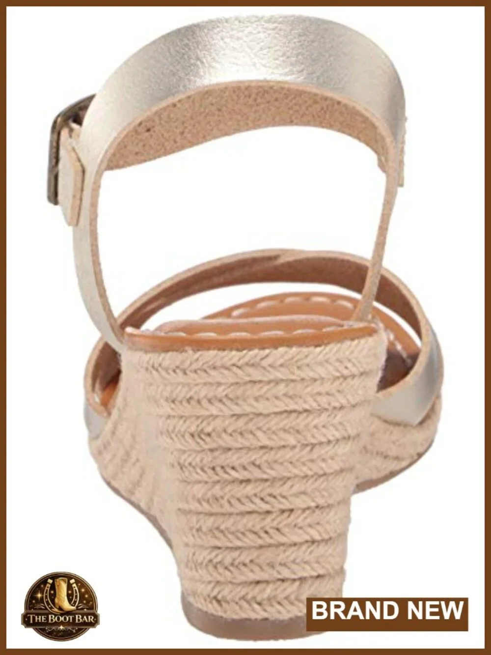 Faux Leather Espadrille Wedge Sandal with Adjustable Buckle
